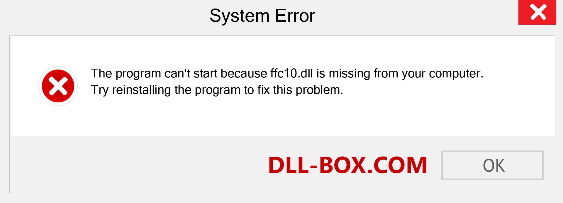  ffc10.dll file is missing?. Download for Windows 7, 8, 10 - Fix  ffc10 dll Missing Error on Windows, photos, images
